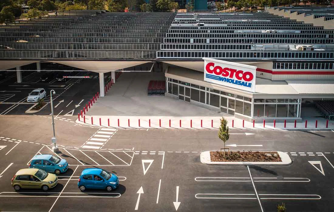 A building filmed from the air for advertising promotion