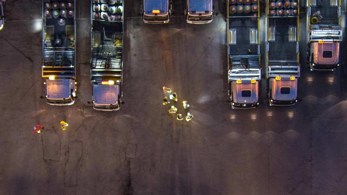 Drone capturing highway safety operations