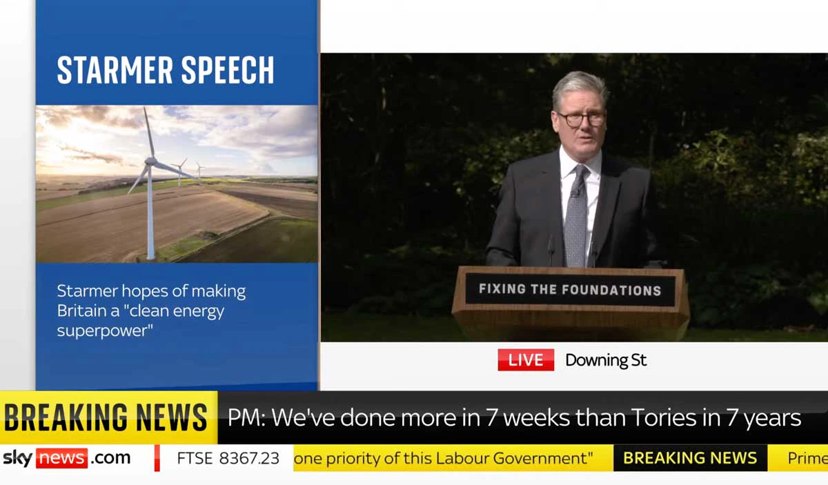Aerial drone shot used in live tv broadcast