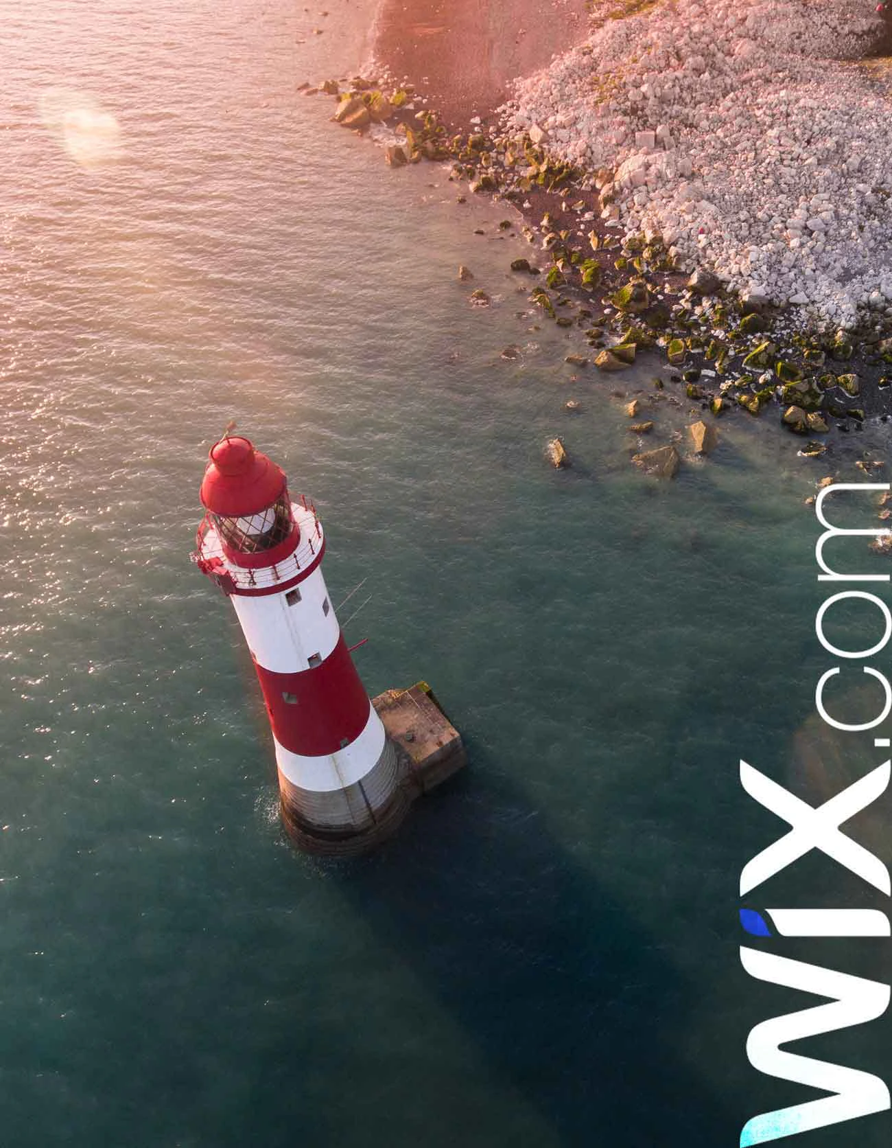 drone photo of a lighthouse