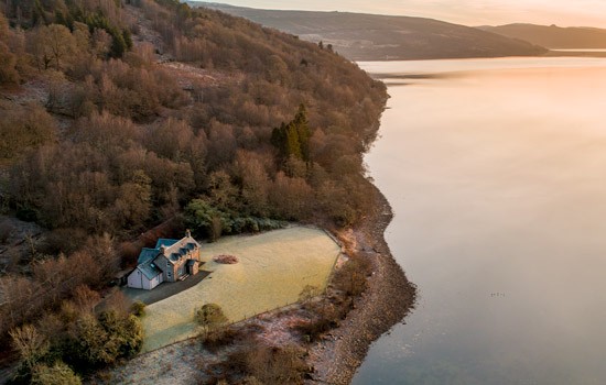 Beautiful house photographed by drone