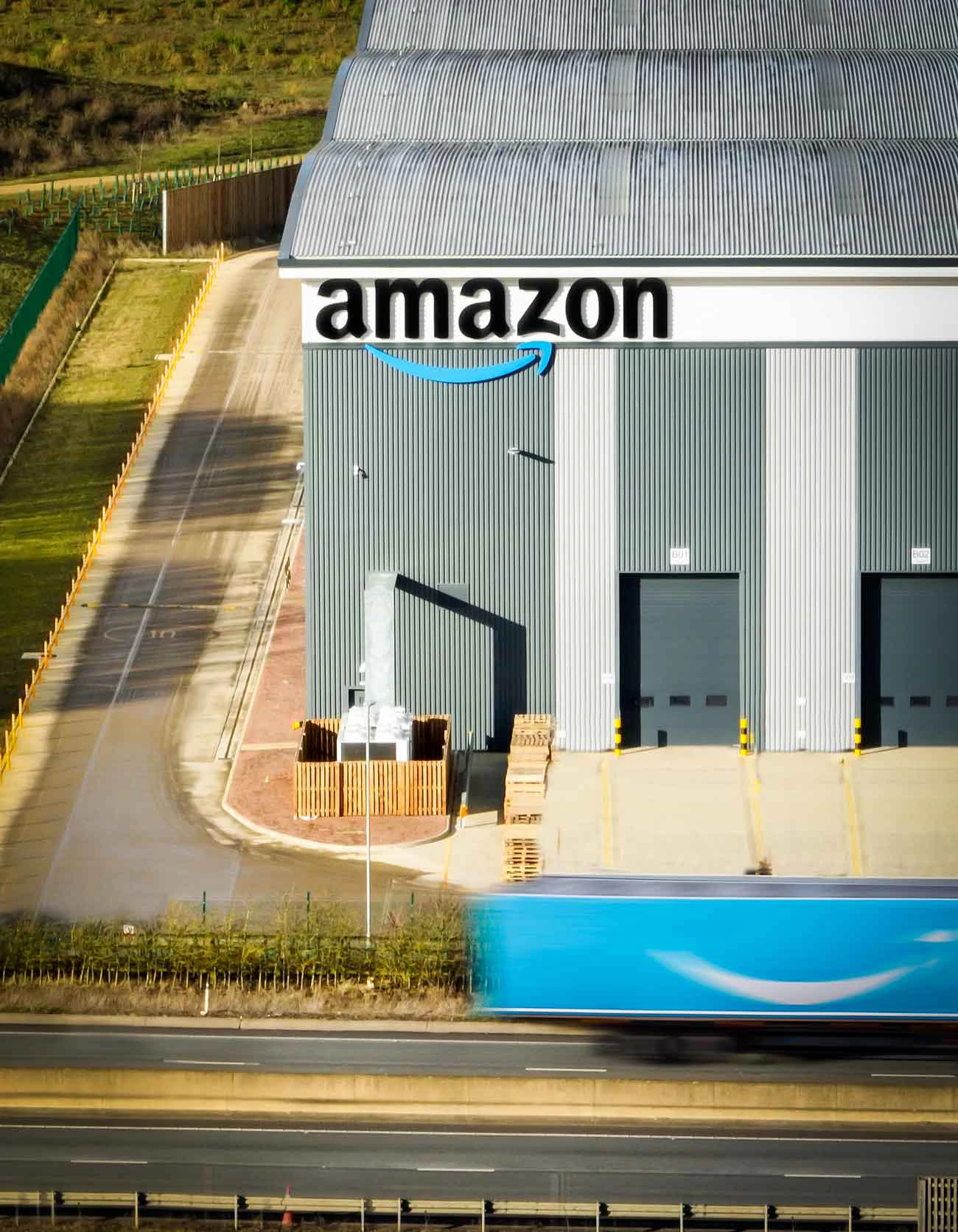 warehouse construction filming and surveying using a drone